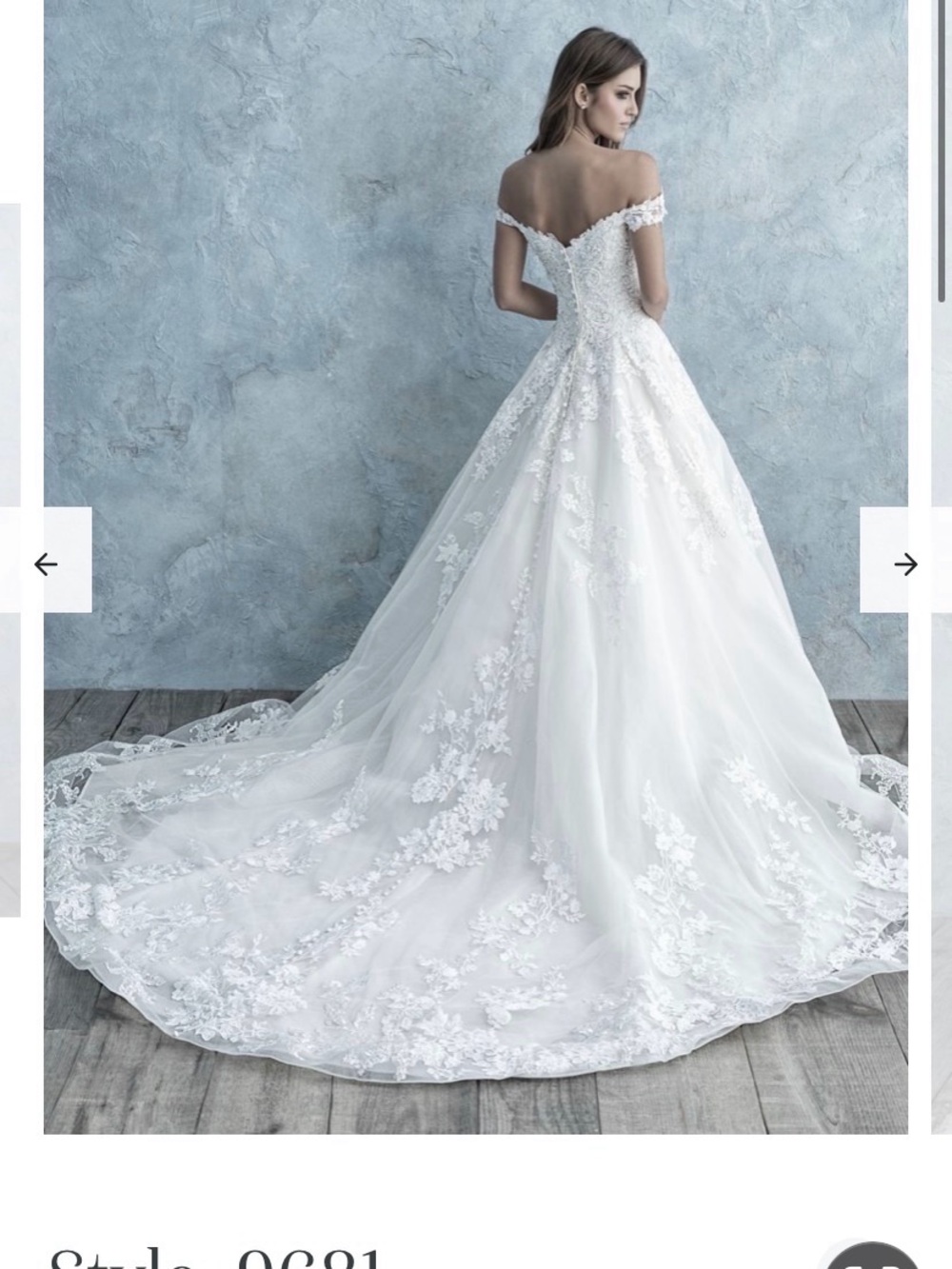 Off-Shoulder White Bridal Gown with Lace Appliqué